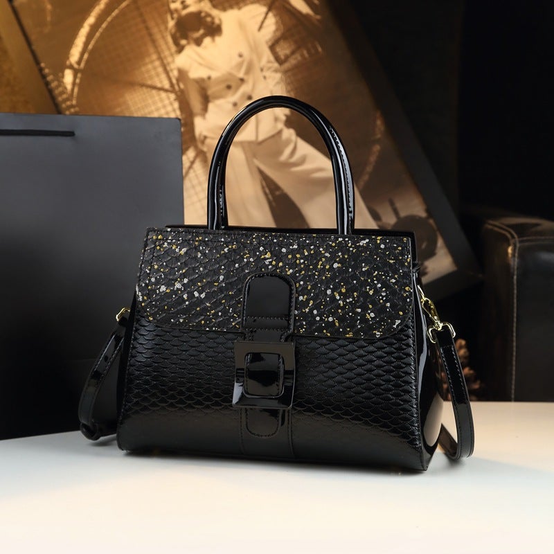 Fashion Snake Style Atmospheric High-End Bag Portable Crossbody Bag Soft Leather Texture Large Capacity Tote Bag - Image 4
