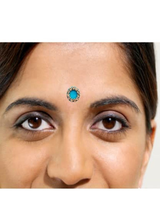 TRIOHOMES New Diamond Premium Collection Medium Size Round Fancy Bindis for Women (Multicolor Velvet Design) - Image 5