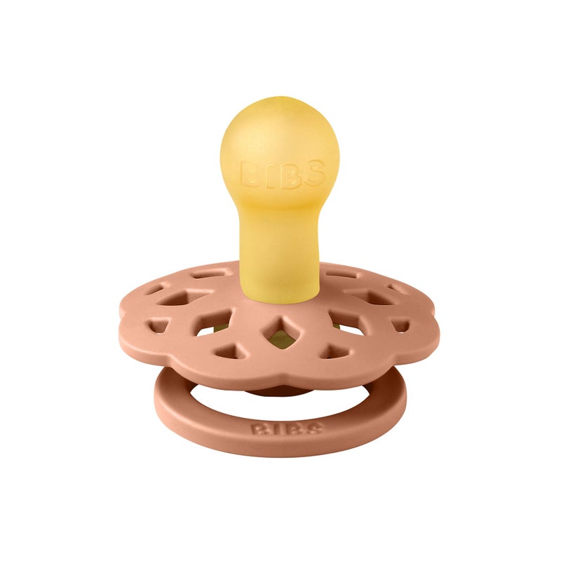 BIBS Pacifiers - Boheme Collection | BPA-Free Baby Pacifier | Made in Denmark | Set of 2 Peach/Woodchuck Color Premium Soothers | Size 0-6 Months - Image 4