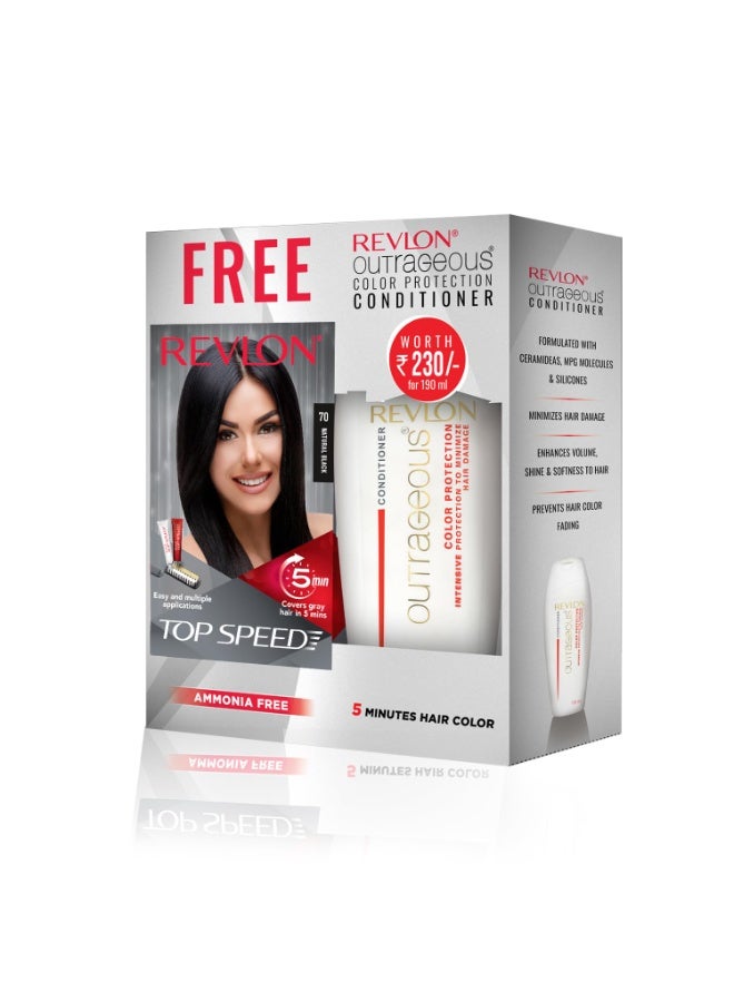 ريفلون صبغة شعر ريفلون توب سبيد للنساء - أسود طبيعي 70 (مع بلسم أوتريجيوس 190 مل) (3S10978E16463670) - Image 1