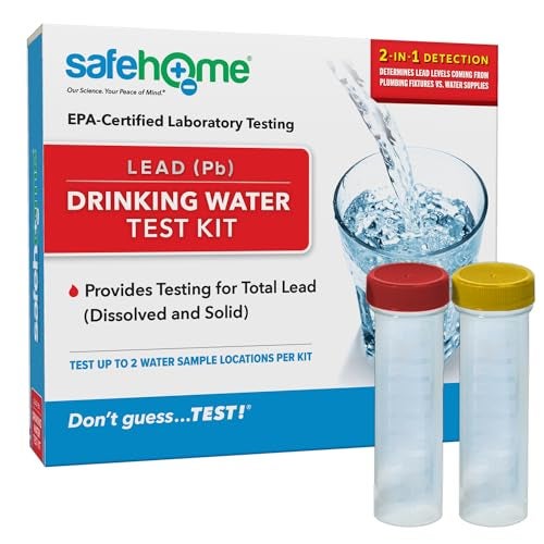 Safe Home® Lead in Drinking Water Test Kit – 2 Samples Tested at our EPA Certified Lab – Home Inspections, Mortgage Loans, Real Estate Transactions – Detection to 1ppb - Image 1