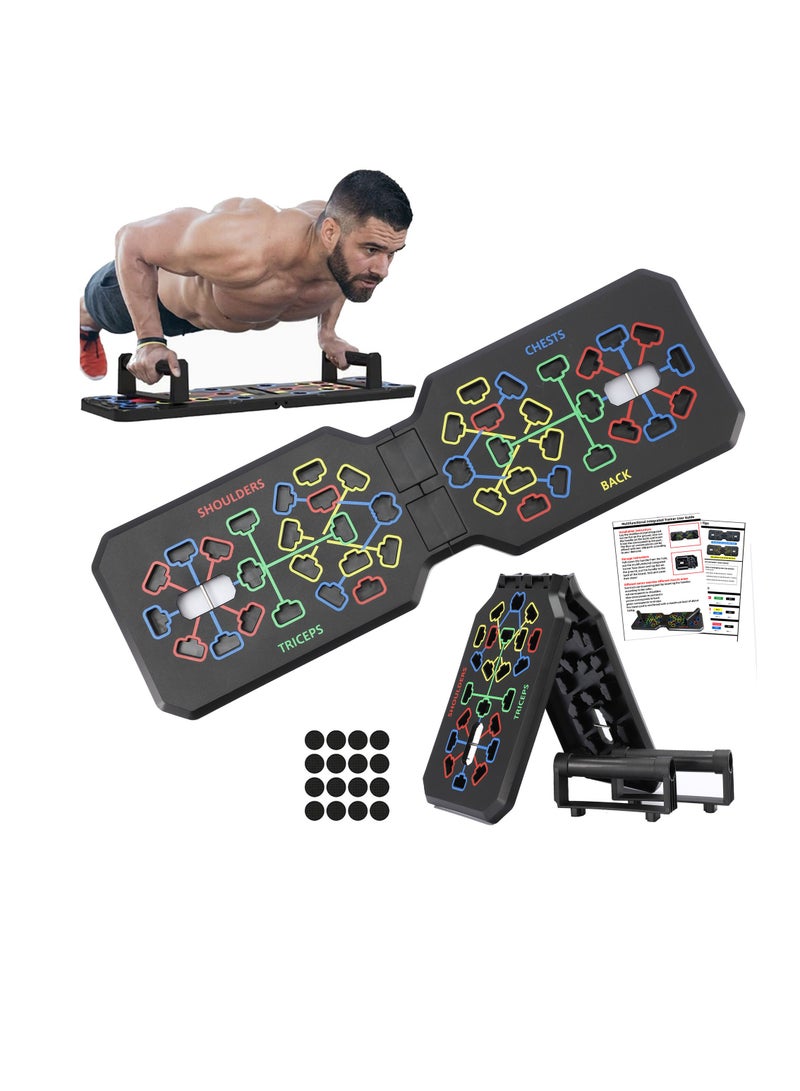 Generic Foldable Push Up Board with Grip Bar and Resistance Rope, Multifunction Pushup Board, Train Gym Fitness System Workout Exercise Stands for Men Women Home Workouts push up machine  - Image 1
