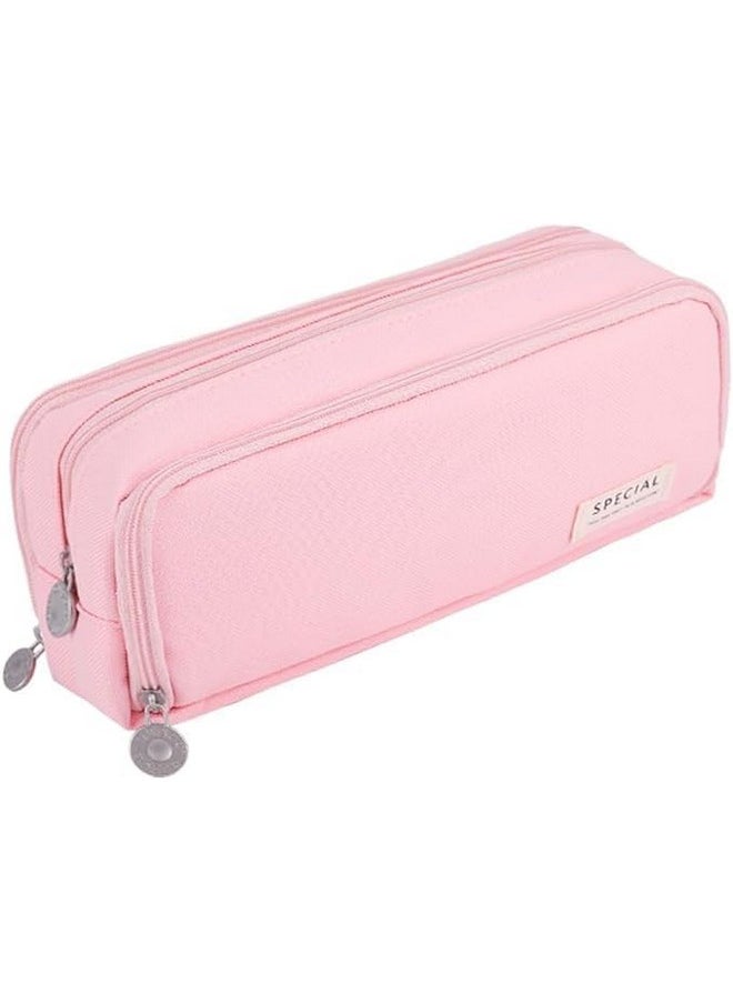 EASTHILL - EASTHILL Large Pencil Case Big Capacity Pencil Bag Large Storage Pouch 3 Compartments Pen Case for Teen Boys Girls School Students(Special-Pink) - Image 1