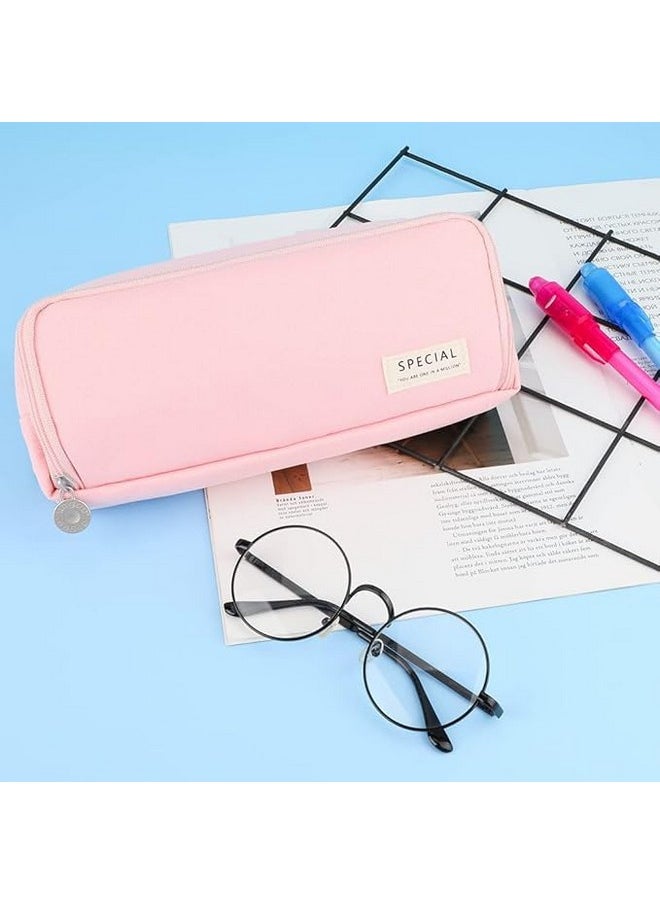 EASTHILL - EASTHILL Large Pencil Case Big Capacity Pencil Bag Large Storage Pouch 3 Compartments Pen Case for Teen Boys Girls School Students(Special-Pink) - Image 1