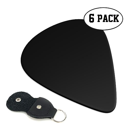 PLKIUYT Personalized 6 Pack Guitar Picks Custom Guitar Accessories Gifts Two-Side Print Add Your Picture Logo Text for Dad, Electric Guitar Players, Friends, Black 1 Set, 0.96mm - Image 2