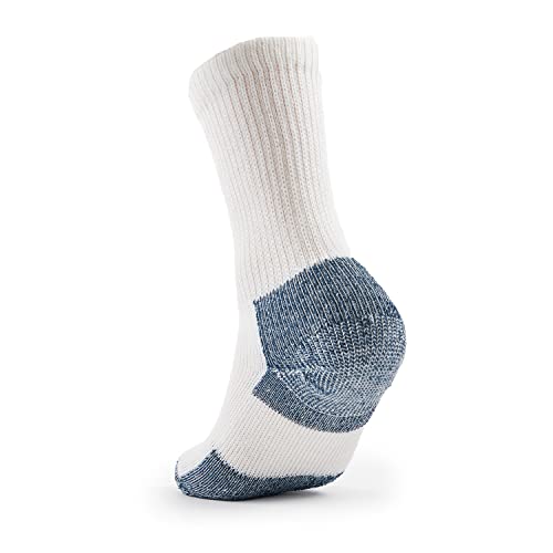 Thorlos Mens Xj Max Cushion Crew Running Socks, White/Navy (3 Pairs), X-Large US - Image 3
