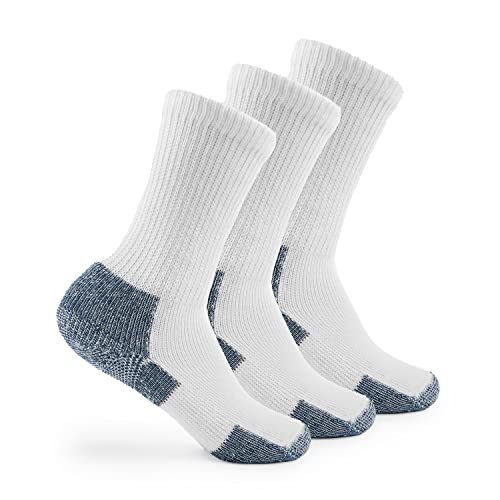 Thorlos Mens Xj Max Cushion Crew Running Socks, White/Navy (3 Pairs), X-Large US - Image 1