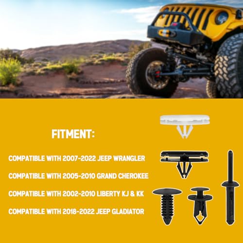Xislet 5 في 1 مشابك تثبيت شبكة Wrangler، مشابك بلاستيكية من نوع Xislet متوافقة مع 2007-2024 جيب رانجلر و 2005-2010 جراند شيروكي - Image 4