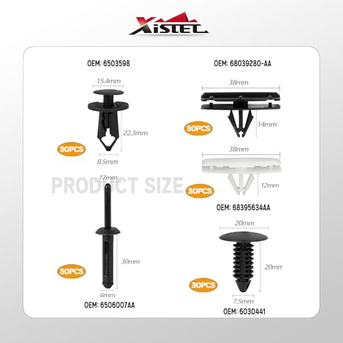 Xislet 5 في 1 مشابك تثبيت شبكة Wrangler، مشابك بلاستيكية من نوع Xislet متوافقة مع 2007-2024 جيب رانجلر و 2005-2010 جراند شيروكي - Image 2
