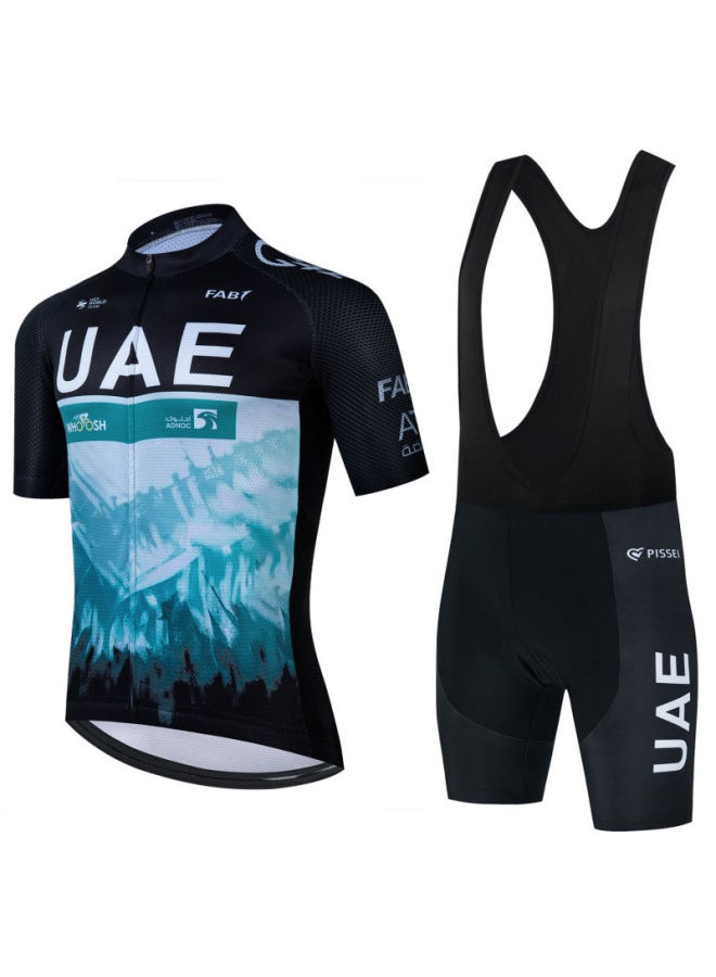 Hot Tour De France Uae Uae Team Cycling Jersey Short-sleeved Suit Men's Cycling Clothing Quick-drying And Breathable