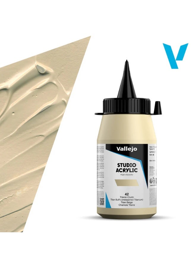 فاليجو أكريليك ستوديو ٤٢ تيتان باف ٥٠٠ مل - طلاء أكريليك عالي الجودة للأعمال الفنية والمنمنمات والنماذج