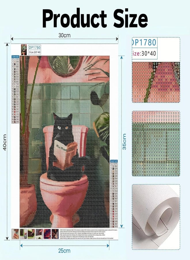BendJoy® Diamond Painting Kit for Adults - Black Cat, 30x40cm DIY by Number | Premium Canvas & Sparkling Diamonds for Home Decor, Stress Relief & Art Therapy - Image 2