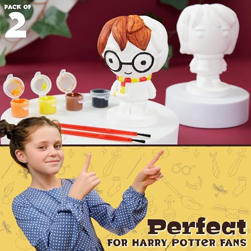 Harry Potter Gifts Paint Your Own Plaster Figure Kit for Kids, Teens, Art Supplies DIY Craft Activity with Harry Ron Figurines, Brushes, Paint Pots - Image 3