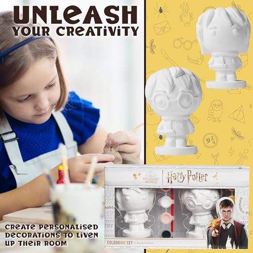 Harry Potter Gifts Paint Your Own Plaster Figure Kit for Kids, Teens, Art Supplies DIY Craft Activity with Harry Ron Figurines, Brushes, Paint Pots - Image 4