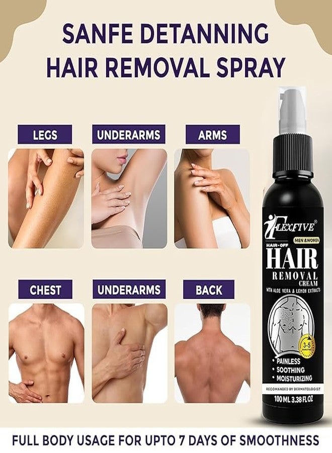 FlexFive كريم فليكس فايف لإزالة الشعر الحميم والخاص للرجال والنساء، 100 مل | إزالة سريعة وغير مؤلمة للشعر الخشن في منطقة العانة | تركيبة لطيفة على البشرة وملطفة | آمن لمنطقة البكيني والفخذ والمناطق الحساسة | مناسب لجميع أنواع البشرة - Image 4