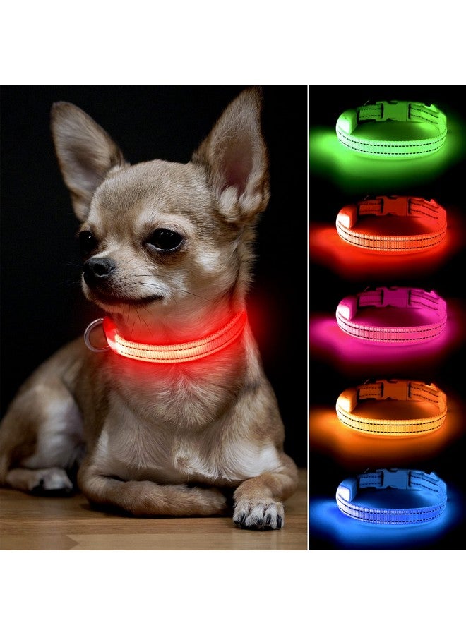 BSEEN Led Dog Collar - Rechargeable Light Up Puppy Collar - Reflective Cat Collar - Adjustable Flashing Dog Collar For Small Dogs (Red, Xs) - Image 1