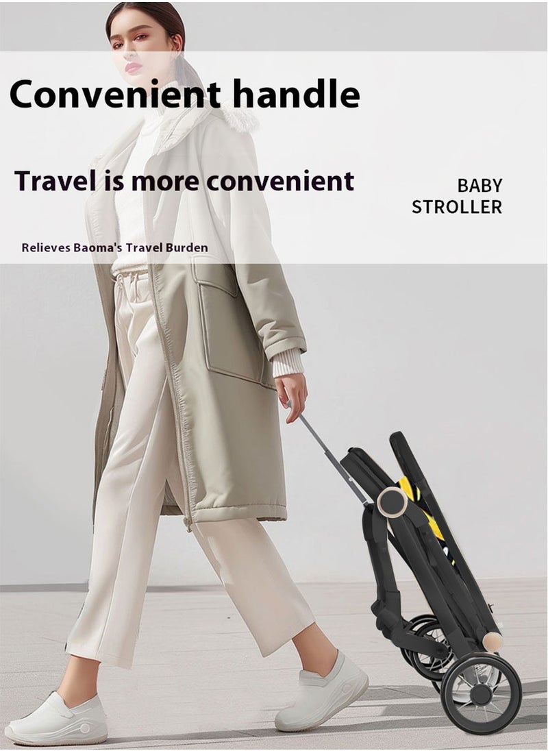 MaBaby - Baby Stroller, Can Sit And Lie,Three Point Safety Belt Lightweight Stroller For Travel, With Handle And Pocket - Image 1