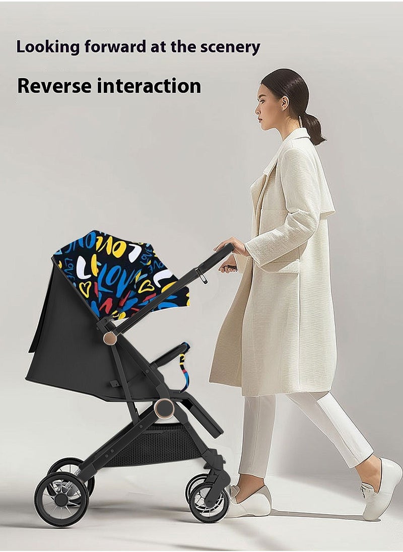 MaBaby - Baby Stroller, Can Sit And Lie,Three Point Safety Belt Lightweight Stroller For Travel, With Handle And Pocket - Image 1
