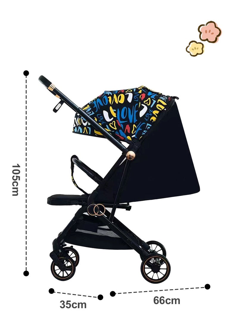 MaBaby - Baby Stroller, Can Sit And Lie,Three Point Safety Belt Lightweight Stroller For Travel, With Handle And Pocket - Image 1