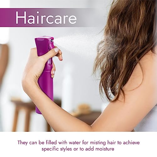 vigor path Continuous Spray Bottle with Ultra Fine Mist - Versatile Water Sprayer for Hair, Home Cleaning, Salons, Plants, Aromatherapy, and More - Empty Hair Spray Bottle - 300ml/10.1oz (Light Purple) - Image 2