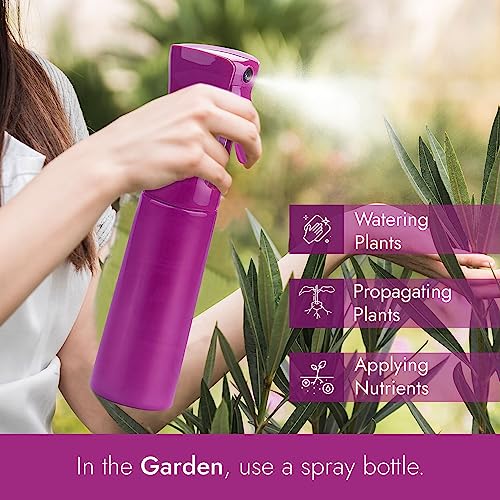 vigor path Continuous Spray Bottle with Ultra Fine Mist - Versatile Water Sprayer for Hair, Home Cleaning, Salons, Plants, Aromatherapy, and More - Empty Hair Spray Bottle - 300ml/10.1oz (Light Purple) - Image 3