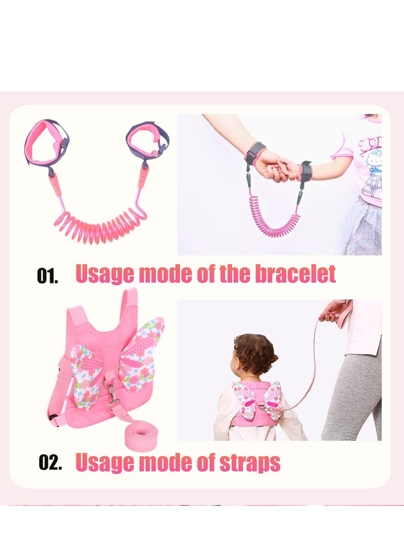 بيوينتي حزام مشي للاطفال ، حزام مشي للاطفال الصغار مع زمام امان، سرج المشي باجنحة فراشة، مع وصلة معصم مضادة للضياع للاولاد والبنات - Image 3
