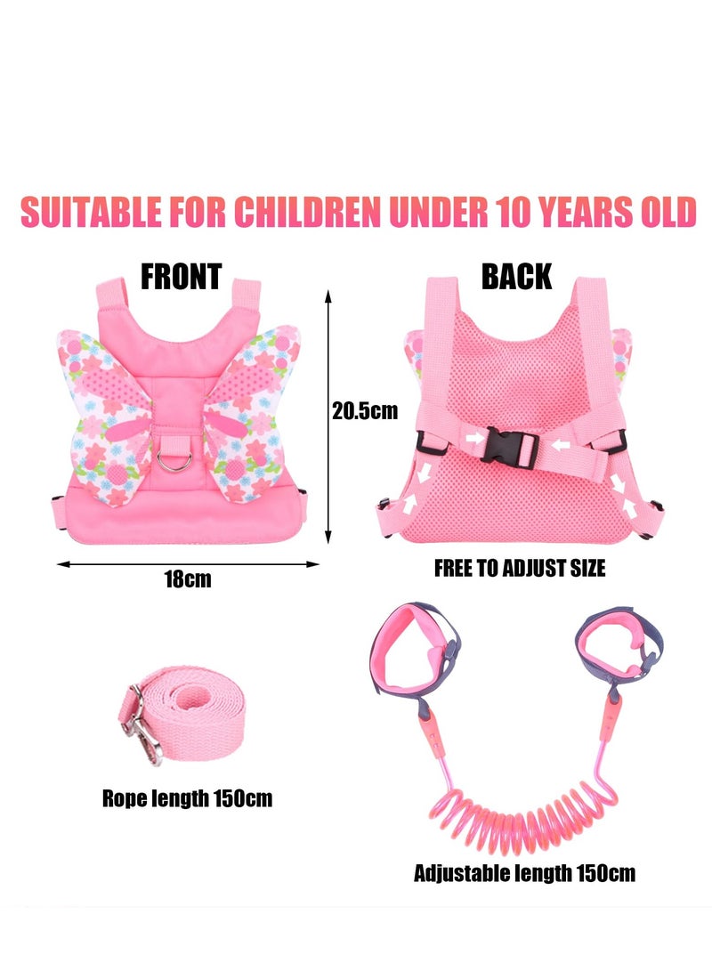 بيوينتي حزام مشي للاطفال ، حزام مشي للاطفال الصغار مع زمام امان، سرج المشي باجنحة فراشة، مع وصلة معصم مضادة للضياع للاولاد والبنات - Image 2