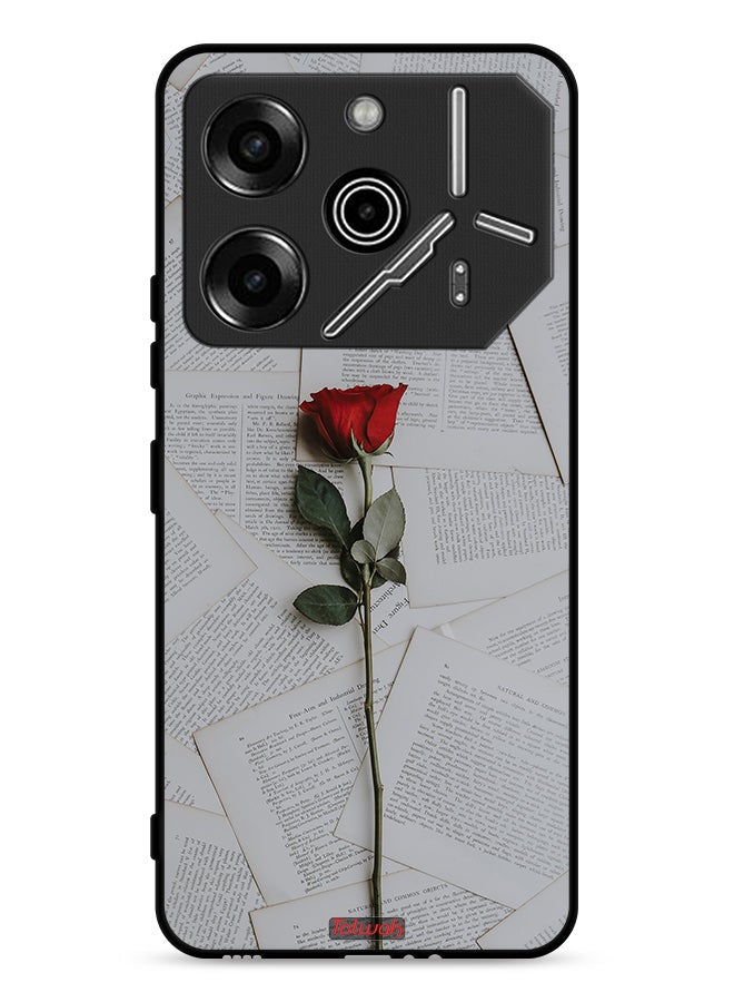 Tolwak Tecno Pova 6 Pro 5G Protective Case Cover Rose On Papers - Image 1