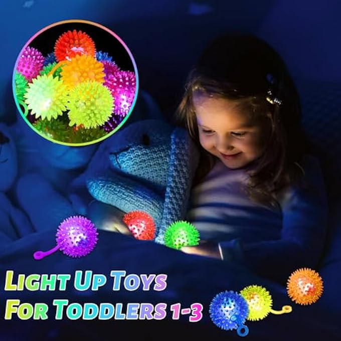 SHQDD 36PCS Light Up Ball, Bouncy Balls for Kids, 6 Colors Flashing Squeaky Ball, 2.55inch Light Up Toys, Bouncy Balls for Toddlers 1-3, Glow in The Dark Party Favors for Teens, Adults, Children - Image 3