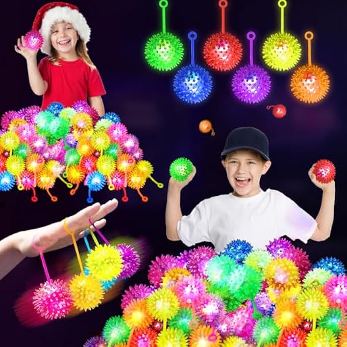 SHQDD 36PCS Light Up Ball, Bouncy Balls for Kids, 6 Colors Flashing Squeaky Ball, 2.55inch Light Up Toys, Bouncy Balls for Toddlers 1-3, Glow in The Dark Party Favors for Teens, Adults, Children - Image 1