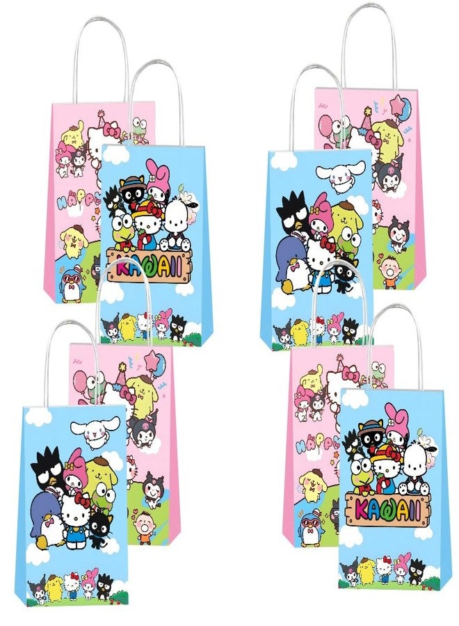 BNFUO 12pcs Kawaii and Friends Party Gift Bags with Handles,Kawaii Birthday Supplies for Cartoon and Friends Party Decorations - Image 5
