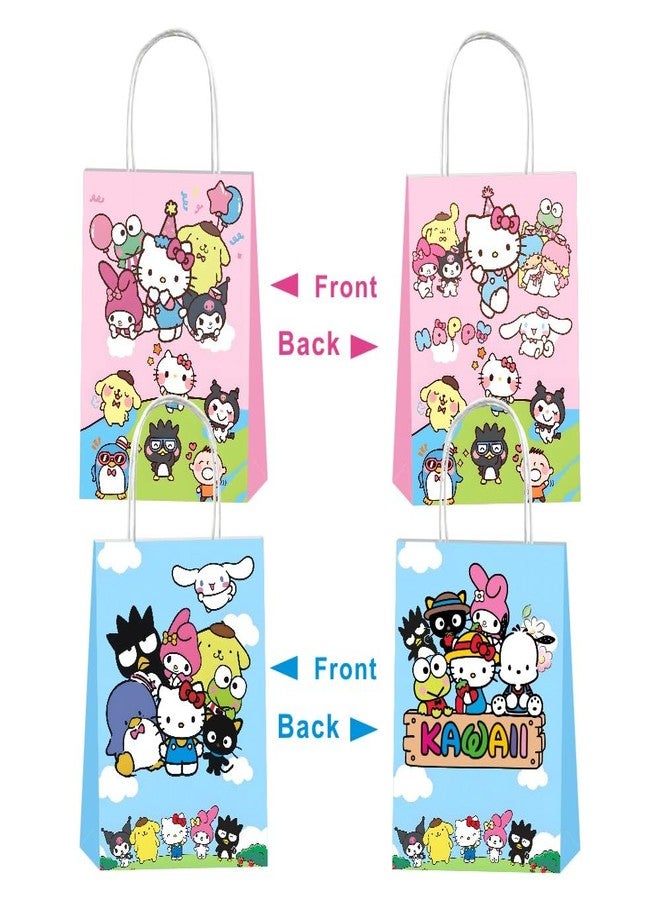 BNFUO 12pcs Kawaii and Friends Party Gift Bags with Handles,Kawaii Birthday Supplies for Cartoon and Friends Party Decorations - Image 2