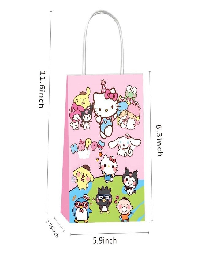 BNFUO 12pcs Kawaii and Friends Party Gift Bags with Handles,Kawaii Birthday Supplies for Cartoon and Friends Party Decorations - Image 3