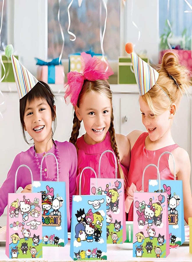 BNFUO 12pcs Kawaii and Friends Party Gift Bags with Handles,Kawaii Birthday Supplies for Cartoon and Friends Party Decorations - Image 4