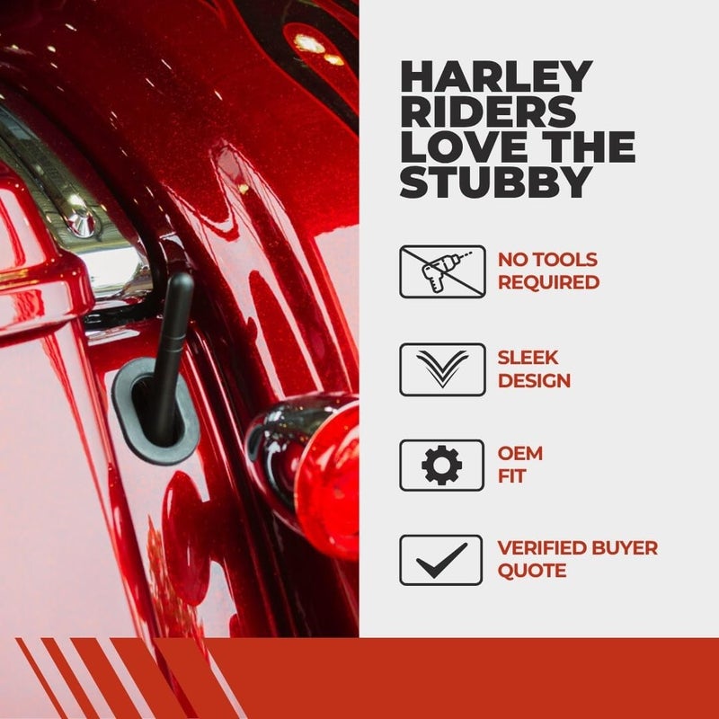 CravenSpeed Stubby Antenna Replacement for Harley-Davidson Motorcycles 1998-2019 | 4 inches - Image 3