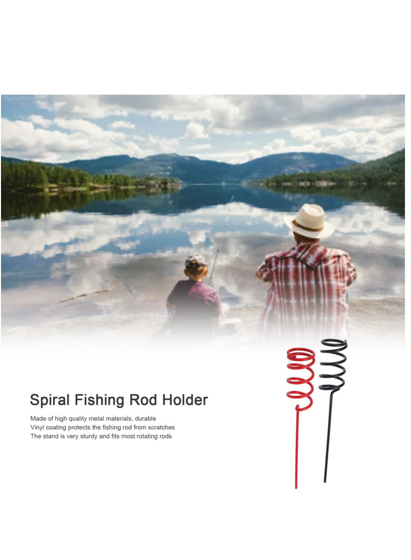 Excefore 2 PCS Heavy Duty Spiral Rod Holder, Spiral Fishing Rod Ground Support Stand Holder Metal Fishing Tackles, for Bank Fishing Lakes and Streams - Image 4