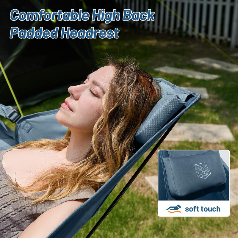TIMBER RIDGE Hammock Camping Chair with Adjustable Backrest, Heavy Duty Folding Hammock Chair Supports 300lbs, Portable Hammock Chair for Camping, Travelling and Patio, Blue - Image 3