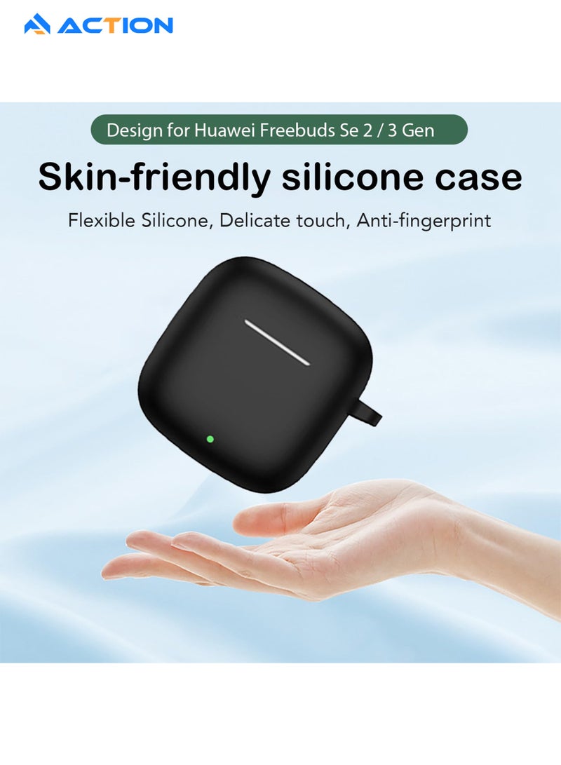 Case for Huawei Freebuds SE 3 / Se 2 Gen Protective Silicone Case with Keychain Cover (Black) - Image 5