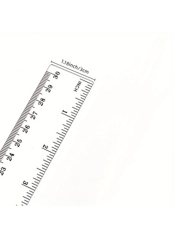 1pc Flexible Transparent Plastic Ruler Measuring Tool with Inches Metric - Image 5