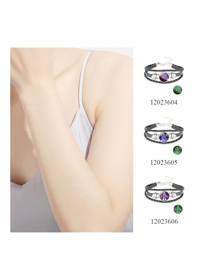 Luminous 12 Constellation Zodiac Leather Bracelet - Image 4