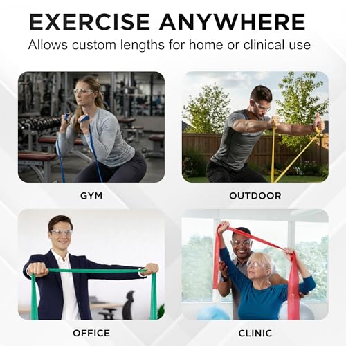 THERABAND Resistance Bands Set, Advanced Kit, Blue, Black, Silver, Latex Elastic Bands for Exercise & Physical Therapy, Strength Training for Upper & Lower Body Fitness - Image 5