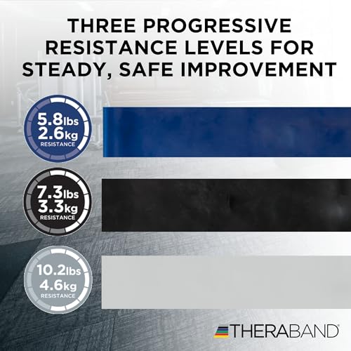 THERABAND Resistance Bands Set, Advanced Kit, Blue, Black, Silver, Latex Elastic Bands for Exercise & Physical Therapy, Strength Training for Upper & Lower Body Fitness - Image 2