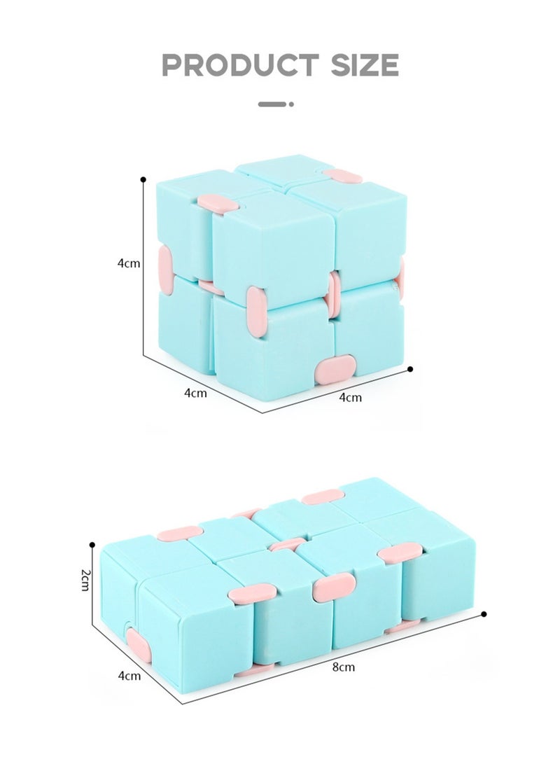 Four-pack new unique creative unlimited Rubik's Cube Macaron Pocket Flip Cube Second Order Rubik's Cube Toy (Pink Yellow Blue Green) - Image 3