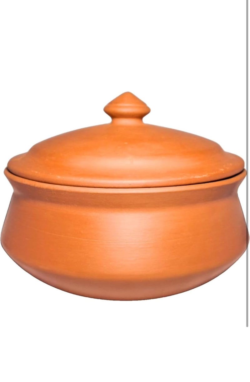 CLAY CRAFT Handcrafted Earthen Glazed Curd Pot, Dahi Handi - (Terracotta, Brown) 500 Ml  - Image 1