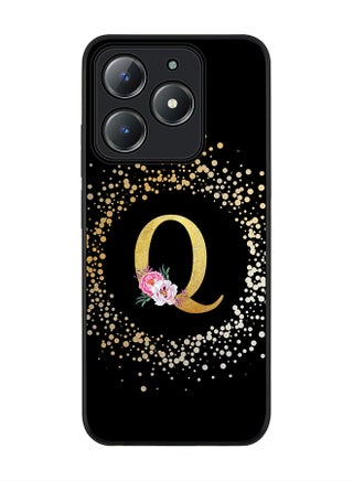 Custom Monogram Floral - Q ( Black )