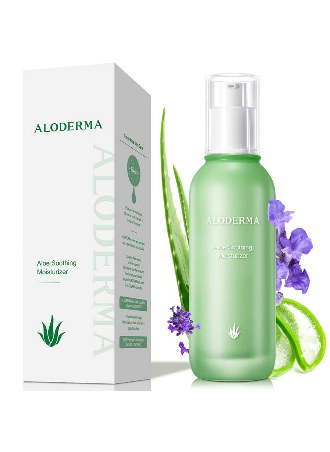 Aloderma - Soothing Face Moisturizer With 77% Organic Aloe Vera Natural Moisturizer For Face For Sensitive & Combination Skin Nurturing Aloe Face Moisturizer With Squalane Botanical Extracts 3.5Oz - Image 1