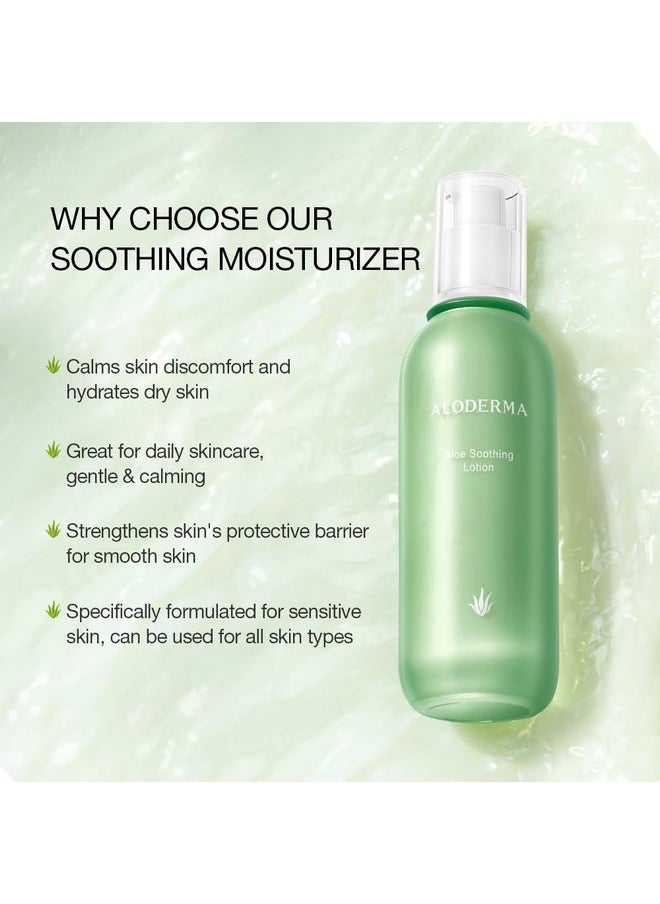 Aloderma - Soothing Face Moisturizer With 77% Organic Aloe Vera Natural Moisturizer For Face For Sensitive & Combination Skin Nurturing Aloe Face Moisturizer With Squalane Botanical Extracts 3.5Oz - Image 1