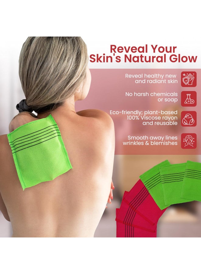 etreetowel etreetowel Anti-Shrink Korean Asian Exfoliating Bath Washcloths Mitt Scrub for Body washcloth Glove Premium Viscose Rayon Towel (6PACK)  - Image 4
