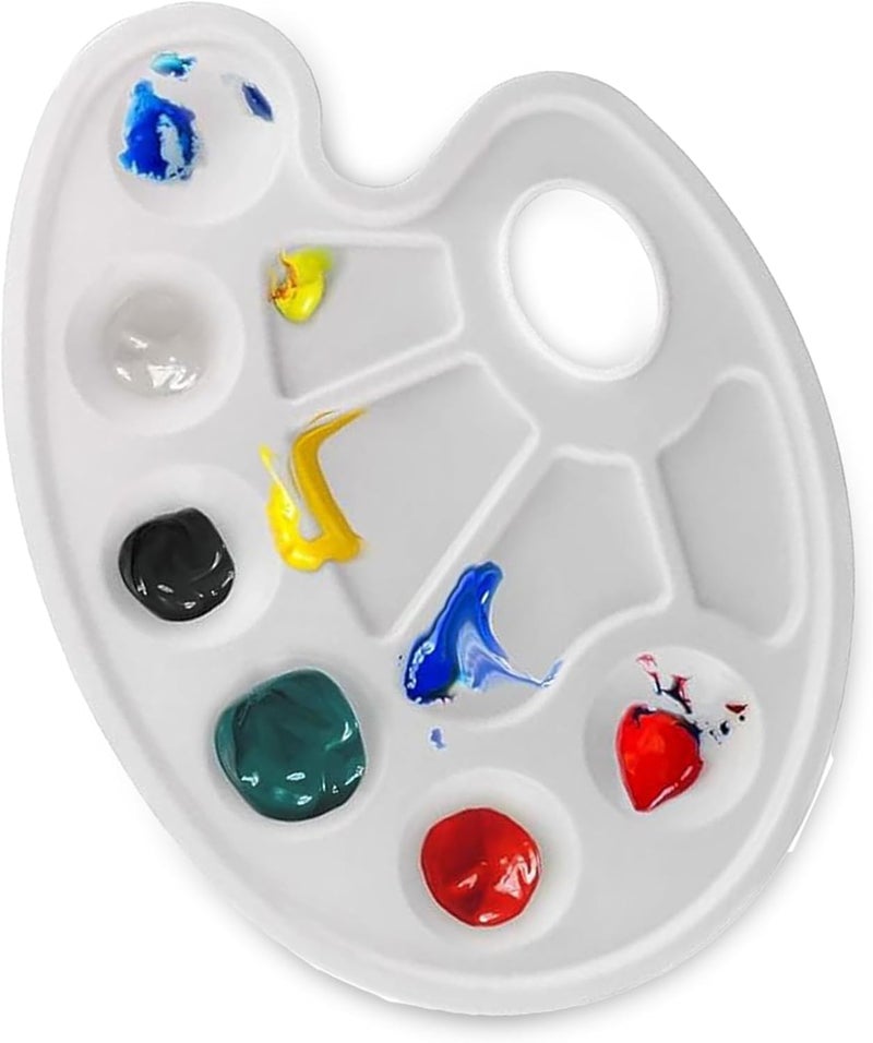 MARKQ Plastic 10-Well Painting Palette | Durable Artist Paint Tray for Watercolors, Acrylics & Oils | Easy to Clean, Lightweight, Reusable | Ideal for Students, Artists & Hobby Painters (Pack of 1) - Image 1