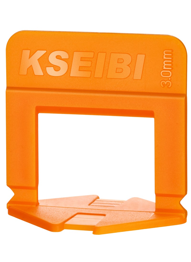 KSEIBI - Tile Leveling System Clips 3mm 200-pc, Plastic, for heavier tile and stone, prevents the tile from moving during the installation, Floor and Wall Tile Installation, Tile Projects, Quick & Efficient. - Image 1